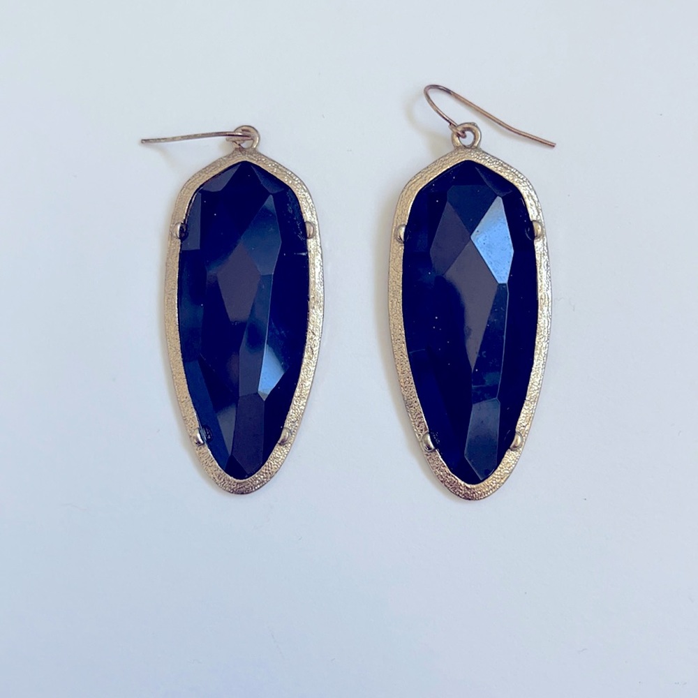 Black and Gold Jeweled Earrings